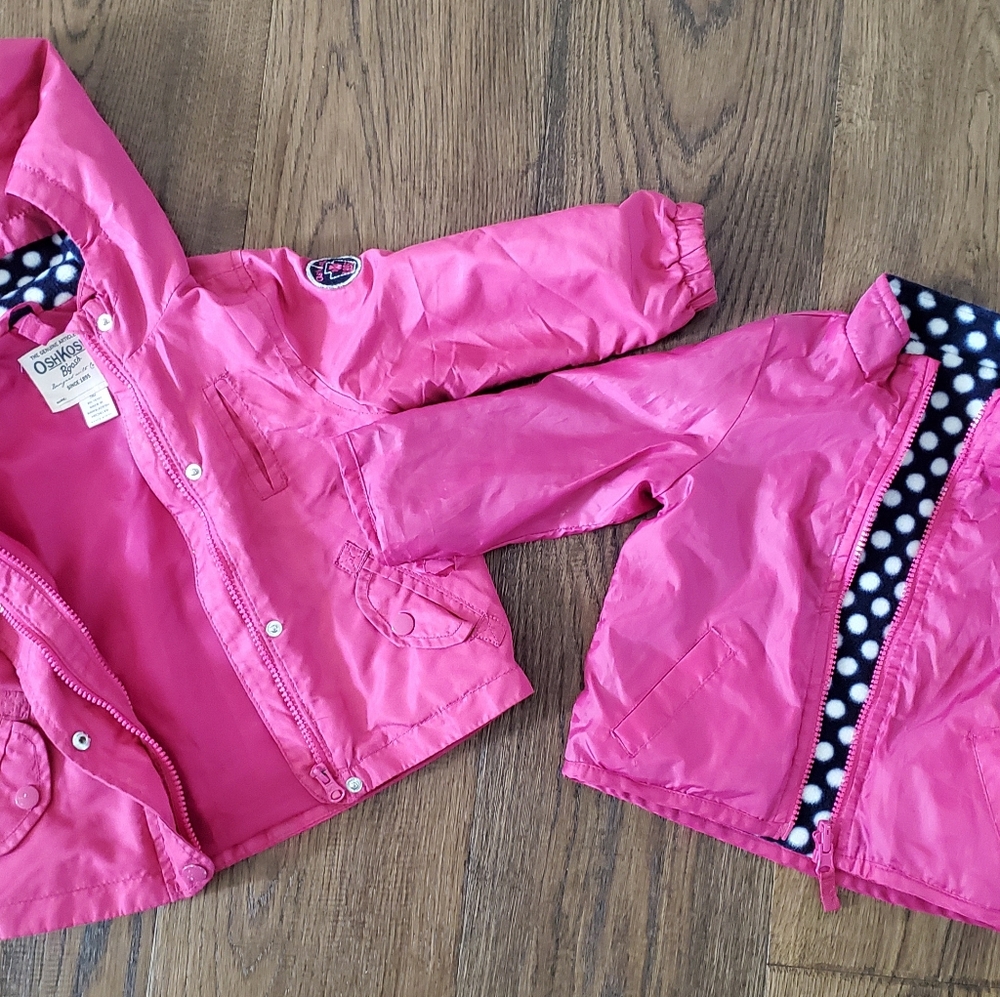 3 in 1 OshKosh rain weatherproof jacket pink💕